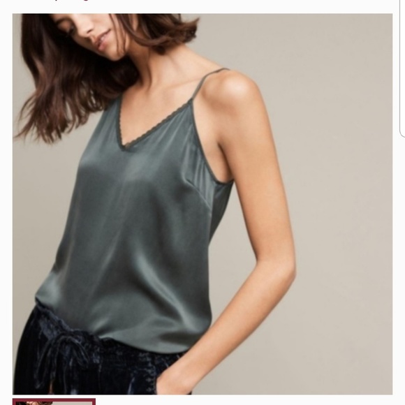 Anthropologie Tops - NWOT Eloise Lace Trim Silk Camisole